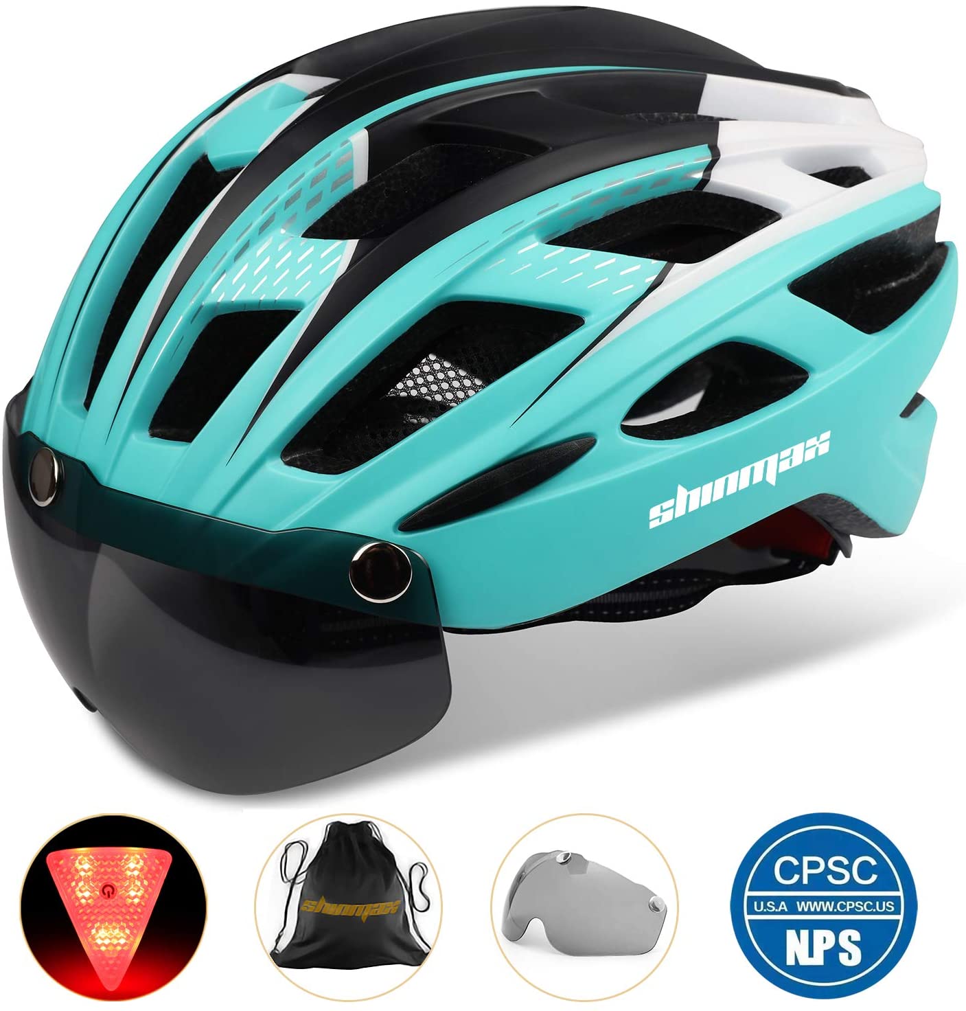 Fahrradhelm MTB Mountainbike Helm LED Licht CE BMX Helm Radhelm Herren Damen M L 